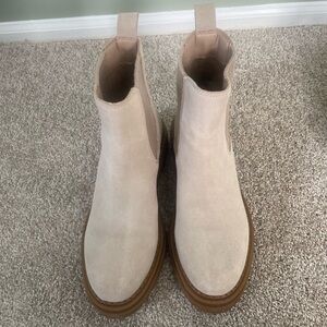 Steve Madden Beige Suede Ankle Boots